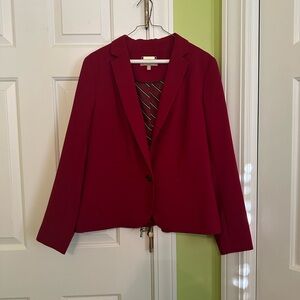 Talbots Burgundy Luxe Italian Knit Ponte Blazer Size 14